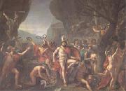Jacques-Louis  David Leonidas at Thermopylae (mk05) Sweden oil painting reproduction
